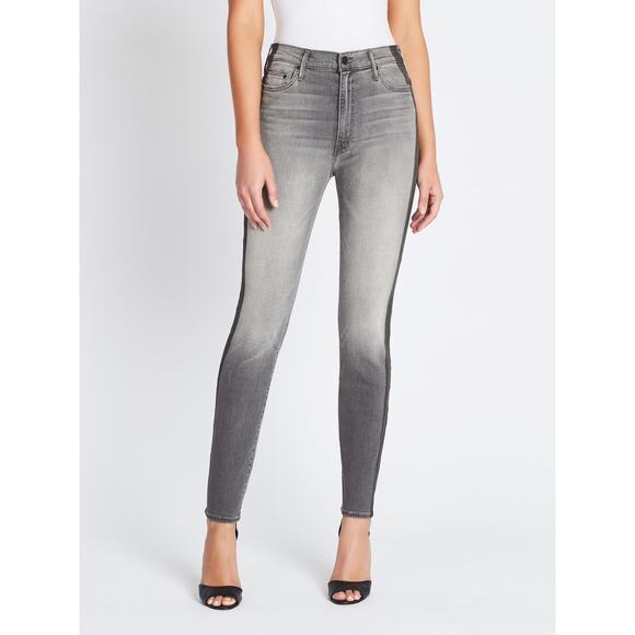 MOTHER Denim The Swooner Supermoon Stripe Grey Jeans Stretchy Size 27 - Picture 1 of 6